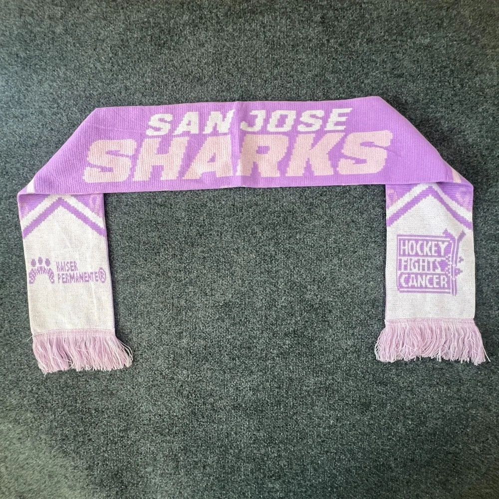 Idegy San Jose Sharks NHL Ice Hockey Fights Cancer Scarf Womens 60